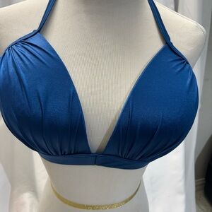 ASOS Blue Halter One Piece Swimsuit